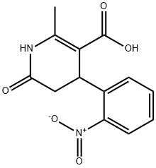 1,4,5,6-Tetrahydro-2-methyl-4-(2-nitrophenyl)-6-oxo-3-pyridinecarboxylic acid Struktur