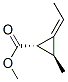 Cyclopropanecarboxylic acid, 2-ethylidene-3-methyl-, methyl ester, (1alpha,2Z,3beta)- Struktur