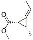 Cyclopropanecarboxylic acid, 2-ethylidene-3-methyl-, methyl ester, (1alpha,2Z,3alpha)- Struktur