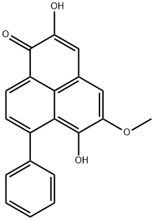 2,6-Dihydroxy-5-methoxy-7-phenyl-1H-phenalen-1-one Struktur