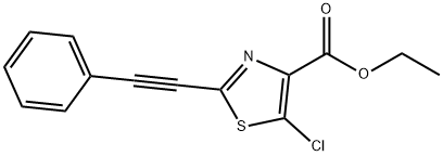 4-Thiazolecarboxylicacid,5-chloro-2-(phenylethynyl)-,ethylester(9CI) Struktur