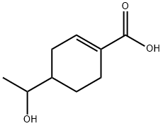 1-Cyclohexene-1-carboxylic acid, 4-(1-hydroxyethyl)- (9CI) Struktur