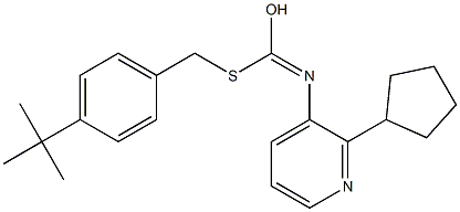 O-Cyclopentyl S-((4-(1,1-dimethylethyl)phenyl)methyl) 3-pyridinylcarbonimidothioate Struktur