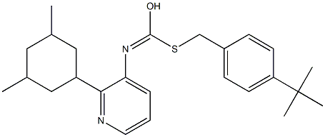 O-(3,5-Dimethylcyclohexyl) S-((4-(1,1-dimethylethyl)phenyl)methyl)-3-pyridinylcarbonimidodithioate Struktur