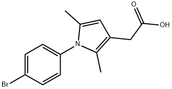 2-[1-(4-bromophenyl)-2,5-dimethyl-pyrrol-3-yl]acetic acid Struktur