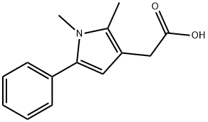 2-(1,2-dimethyl-5-phenyl-pyrrol-3-yl)acetic acid Struktur