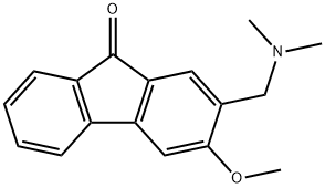 2-(Dimethylamino)methyl-3-methoxy-9H-fluoren-9-one Struktur