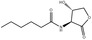 Hexanamide, N-[(3S,4S)-tetrahydro-4-hydroxy-2-oxo-3-furanyl]- (9CI) Struktur