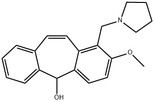 2-Methoxy-1-pyrrolizinomethyl-5H-dibenzo[a,d]cyclohepten-5-ol Struktur