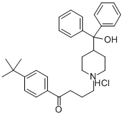 1-[3-(p-tert-butylbenzoyl)propyl]-4-(hydroxybenzhydryl)piperidinium chloride Struktur