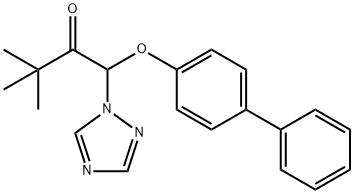 1-([1,1'-biphenyl]-4-yloxy)-3,3-dimethyl-1-(1H-1,2,4-triazol-1-yl)butan-2-one Struktur