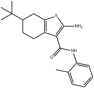 2-AMINO-6-TERT-BUTYL-N-(2-METHYLPHENYL)-4,5,6,7-TETRAHYDRO-1-BENZOTHIOPHENE-3-CARBOXAMIDE Struktur