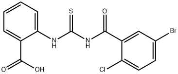 2-[[[(5-BROMO-2-CHLOROBENZOYL)AMINO]THIOXOMETHYL]AMINO]-BENZOIC ACID Struktur