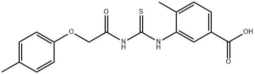 4-METHYL-3-[[[[(4-METHYLPHENOXY)ACETYL]AMINO]THIOXOMETHYL]AMINO]-BENZOIC ACID Struktur