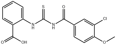 2-[[[(3-CHLORO-4-METHOXYBENZOYL)AMINO]THIOXOMETHYL]AMINO]-BENZOIC ACID Struktur