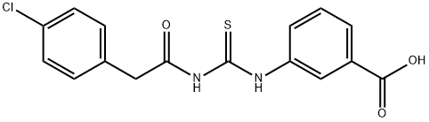 3-[[[[(4-CHLOROPHENYL)ACETYL]AMINO]THIOXOMETHYL]AMINO]-BENZOIC ACID Struktur