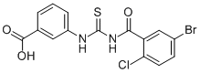 3-[[[(5-BROMO-2-CHLOROBENZOYL)AMINO]THIOXOMETHYL]AMINO]-BENZOIC ACID Struktur