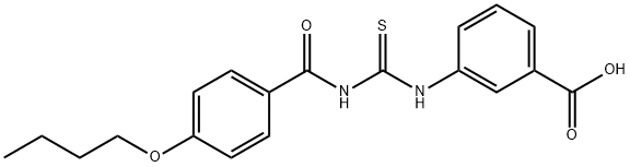 3-[[[(4-BUTOXYBENZOYL)AMINO]THIOXOMETHYL]AMINO]-BENZOIC ACID Struktur