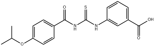 3-[[[[4-(1-METHYLETHOXY)BENZOYL]AMINO]THIOXOMETHYL]AMINO]-BENZOIC ACID Struktur