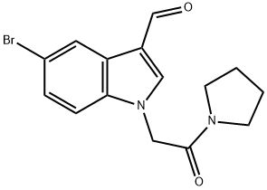 5-BROMO-1-[2-OXO-2-(1-PYRROLIDINYL)ETHYL]-1H-INDOLE-3-CARBALDEHYDE Struktur