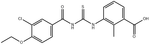 3-[[[(3-CHLORO-4-ETHOXYBENZOYL)AMINO]THIOXOMETHYL]AMINO]-2-METHYL-BENZOIC ACID Struktur