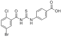 4-[[[(5-BROMO-2-CHLOROBENZOYL)AMINO]THIOXOMETHYL]AMINO]-BENZOIC ACID Struktur