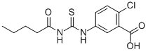 2-CHLORO-5-[[[(1-OXOPENTYL)AMINO]THIOXOMETHYL]AMINO]-BENZOIC ACID Struktur