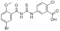 5-[[[(5-BROMO-2-METHOXYBENZOYL)AMINO]THIOXOMETHYL]AMINO]-2-CHLORO-BENZOIC ACID Struktur