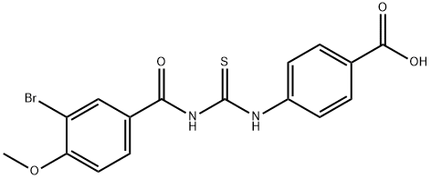 4-[[[(3-BROMO-4-METHOXYBENZOYL)AMINO]THIOXOMETHYL]AMINO]-BENZOIC ACID Struktur