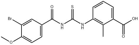 3-[[[(3-BROMO-4-METHOXYBENZOYL)AMINO]THIOXOMETHYL]AMINO]-2-METHYL-BENZOIC ACID Struktur