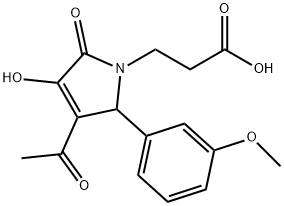 3-[3-ACETYL-4-HYDROXY-2-(3-METHOXY-PHENYL)-5-OXO-2,5-DIHYDRO-PYRROL-1-YL]-PROPIONIC ACID Struktur