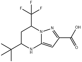 5-TERT-BUTYL-7-TRIFLUOROMETHYL-4,5,6,7-TETRAHYDRO-PYRAZOLO[1,5-A]PYRIMIDINE-2-CARBOXYLIC ACID Struktur