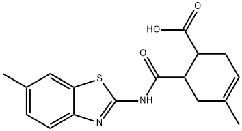 4-METHYL-6-(6-METHYL-BENZOTHIAZOL-2-YLCARBAMOYL)-CYCLOHEX-3-ENECARBOXYLIC ACID Struktur