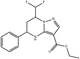 ethyl 7-(difluoromethyl)-5-phenyl-4,5,6,7-tetrahydropyrazolo[1,5-a]pyrimidine-3-carboxylate Struktur