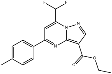 ethyl 7-(difluoromethyl)-5-(4-methylphenyl)pyrazolo[1,5-a]pyrimidine-3-carboxylate Struktur