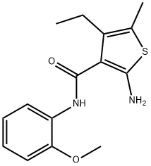 2-AMINO-4-ETHYL-N-(2-METHOXYPHENYL)-5-METHYLTHIOPHENE-3-CARBOXAMIDE Struktur