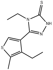 4-ETHYL-5-(4-ETHYL-5-METHYLTHIEN-3-YL)-4H-1,2,4-TRIAZOLE-3-THIOL Struktur