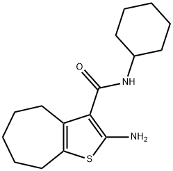 2-AMINO-N-CYCLOHEXYL-5,6,7,8-TETRAHYDRO-4H-CYCLOHEPTA[B]THIOPHENE-3-CARBOXAMIDE Struktur