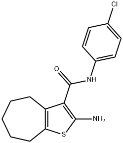 2-AMINO-N-(4-CHLOROPHENYL)-5,6,7,8-TETRAHYDRO-4H-CYCLOHEPTA[B]THIOPHENE-3-CARBOXAMIDE Struktur