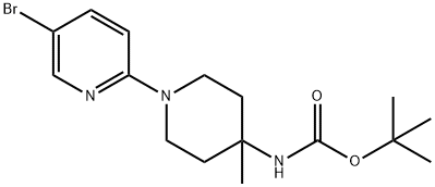 1-(5-bromo-pyridin-2-yl)-4-tert-butoxycarbonylamino-
4-methylpiperidine Struktur