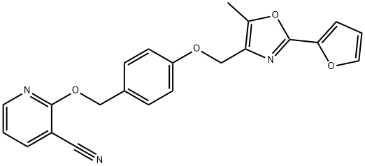 2-[4-[[2-(furan-2-yl)-5-methyl-4-oxazolyl]methoxy]
benzyloxy]nicotinonitrile Struktur