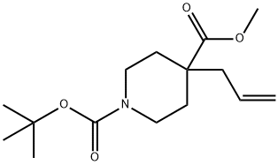 1,4-Piperidinedicarboxylic acid, 4-(2-propenyl)-, 1-(1,1-dimethylethyl) 4-methyl ester Struktur