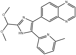 6-(2-(dimethoxymethyl)-5-(6-methylpyridin-2-yl)-1H-imidazol-4-yl)quinoxaline Struktur