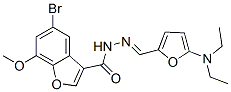 3-Benzofurancarboxylic  acid,  5-bromo-7-methoxy-,  [[5-(diethylamino)-2-furanyl]methylene]hydrazide  (9CI) Struktur