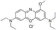 3,7-bis(diethylamino)-1-methoxyphenoxazin-5-ium chloride Struktur