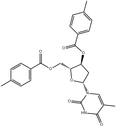 3',5'-DI-O-(4-METHYLBENZOYL)-THYMIDINE Struktur