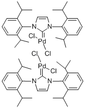 DICHLORO(DI-Μ-CHLORO)BIS[1,3-BIS(2,6-DI-I-PROPYLPHENYL)IMIDAZOL-2-YLIDENE]DIPALLADIUM (II) Struktur