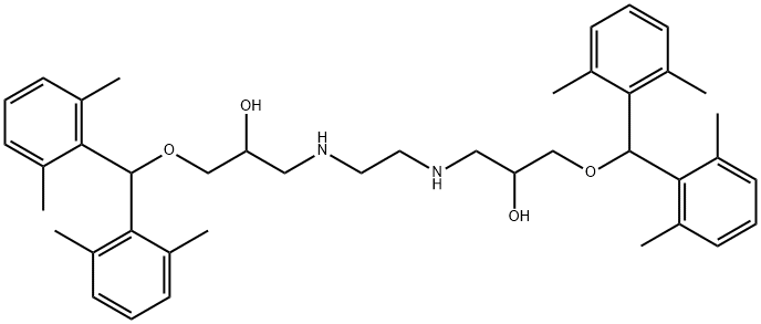 1,1,14,14-tetrakis(2,6-diMethylphenyl)-2,13-dioxa-6,9-diazatetradecane-4,11-diol Struktur