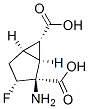 Bicyclo[3.1.0]hexane-2,6-dicarboxylic acid, 2-amino-3-fluoro-, (1S,2S,3R,5R,6S)- (9CI) Struktur