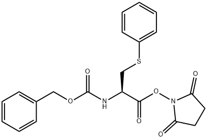 (R)-2,5-dioxopyrrolidin-1-yl 2-(((benzyloxy)carbonyl)aMino)-3-(phenylthio)propanoate Struktur